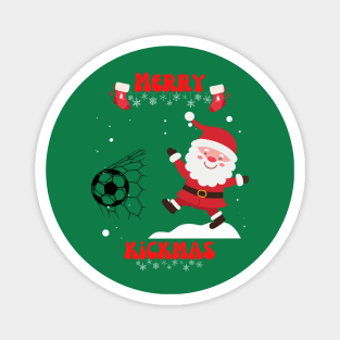 Merry kickmas - Christmas football and soccer santa Magnet